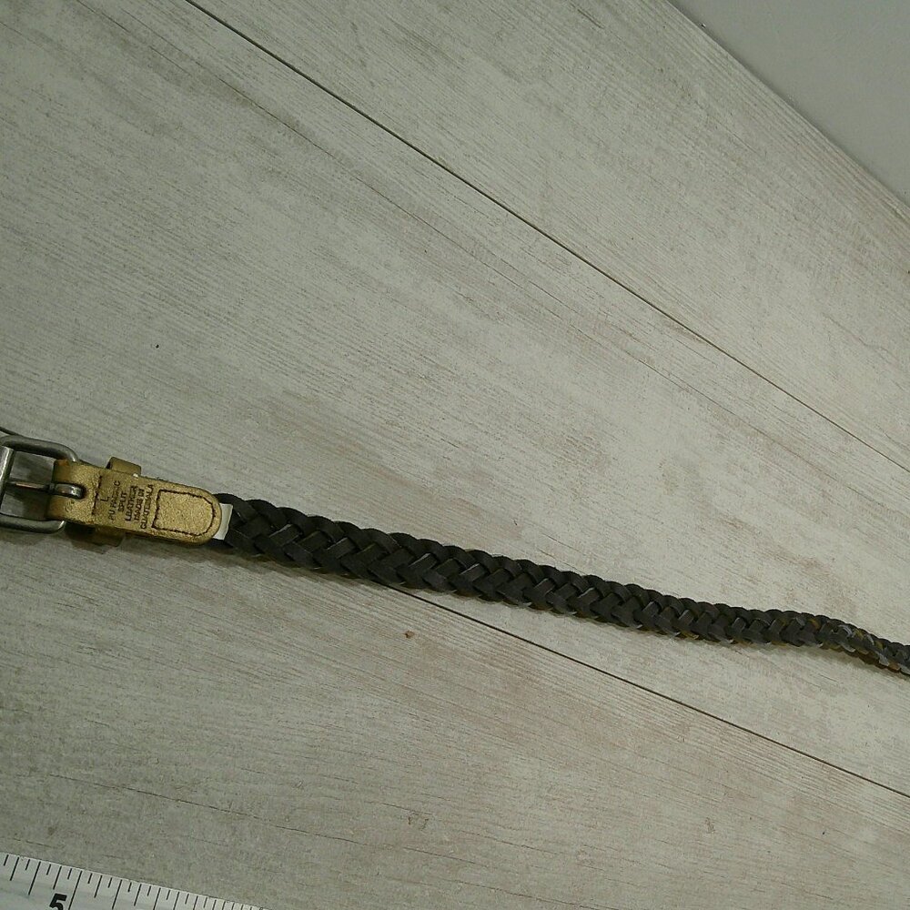 Beautifully Braided Leather Metallic Belt with Silver Belt Buckle Size L | Large - Picture 6 of 6